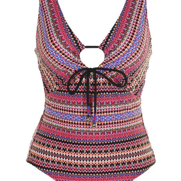 Anne Cole Stevie Striped Cutout One Piece Swimsuit - Picture 3 of 5